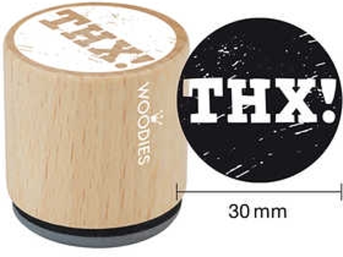 Houten stempel, d: 30 mm, h: 35 mm, THX! , 1stuk [HOB-32335]